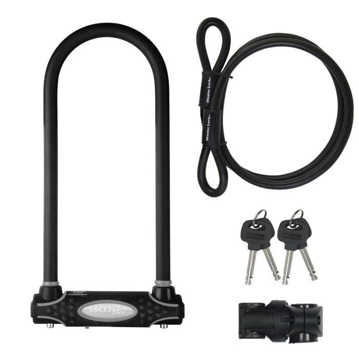 U-Lock with Cable - MASTER LOCK - XL Model - Sold Secure Gold, Police Approved