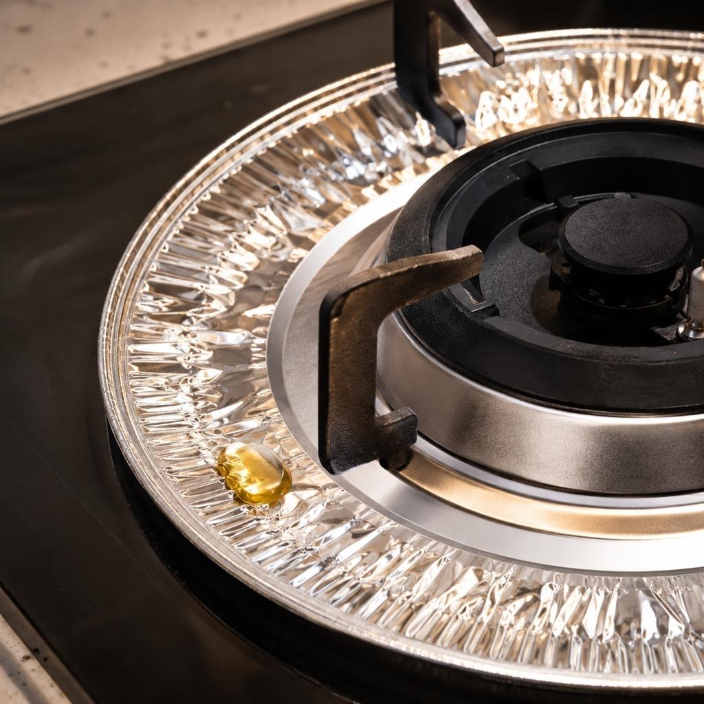 Stove Aluminum Foil Burner Covers - High Temperature, Oil-, Disposable Liners for Easy Cleaning