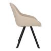 Nels Stuhl beige schwarz gepolsterte Beine