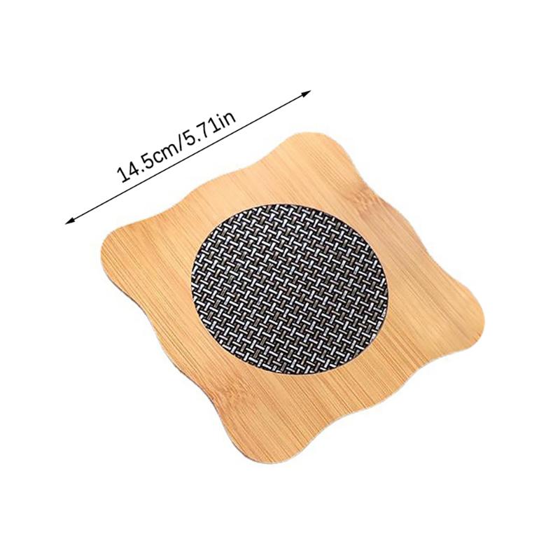 Desktop Heat-Resistant Tableware Mat Anti-Slip Mat Wooden Coasters Table Protection Circular Square Insulation Pad