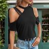 Sommer Damen T-Shirt Bequemes Lässiges Rundhals Einfarbig Kurzarm Top