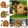 Miniature Fairy Gnome Door Figurines Vintage Wooden Elf Home Fairy Elf Door Kit For Yard Art Garden Tree Sculpture Statues Decor