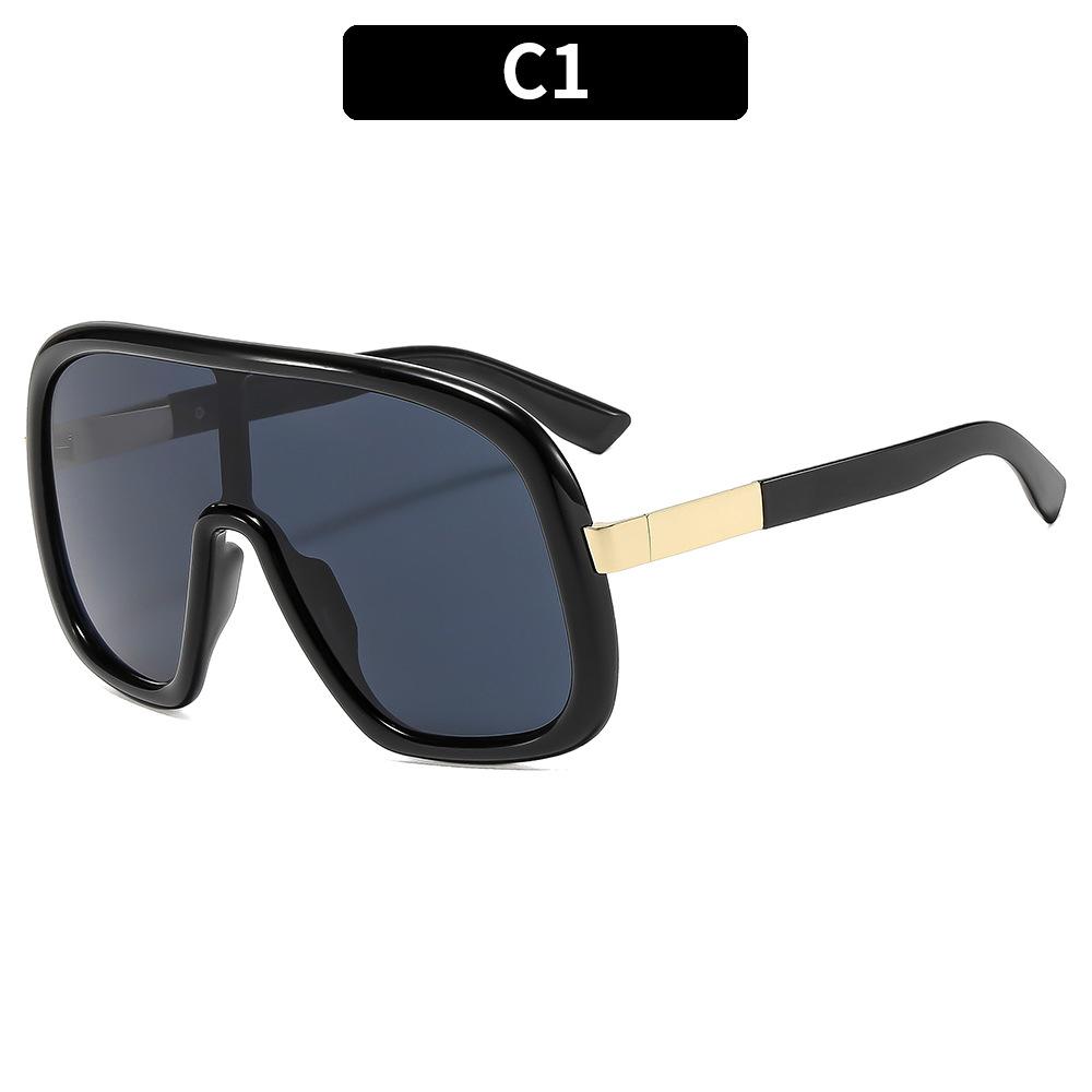 Fashion UV400 Sunglasses One-Piece Large Frame High-End Sun Protection for Women Trendy Personality black