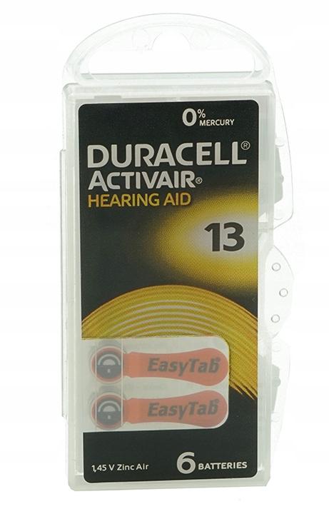 Baterie Do Aparatów Słuchowych  Duracell Da13 Activair 60Szt