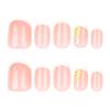 Simple Fresh Flower French Manicure White Square Short False Nails