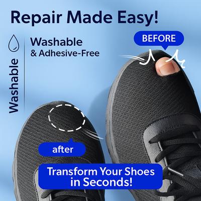 Self-adhesive Shoe Patches To Repair Damage To The Sides of Shoes, Repair Holes In The Lining, and Wear Patches To The Heel of Sports Shoes