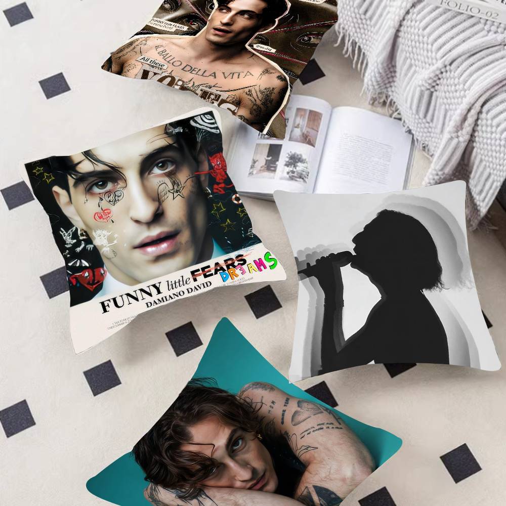 Rock Singer D-Damiano David Personalized Picture Text Home Decorative Pillows Household Gifts 45X45Cm