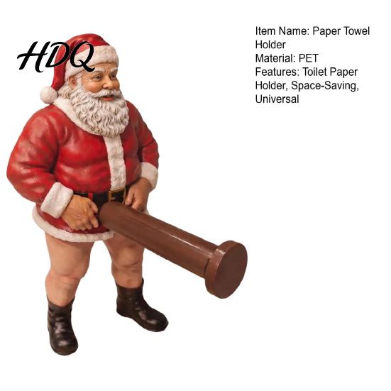 Christmas Kitchen Counter Decor Naughty Santa Toilet Paper Holder Funny Character Design Creative Roll Dispenser Towel Stand Stable Base Decorative