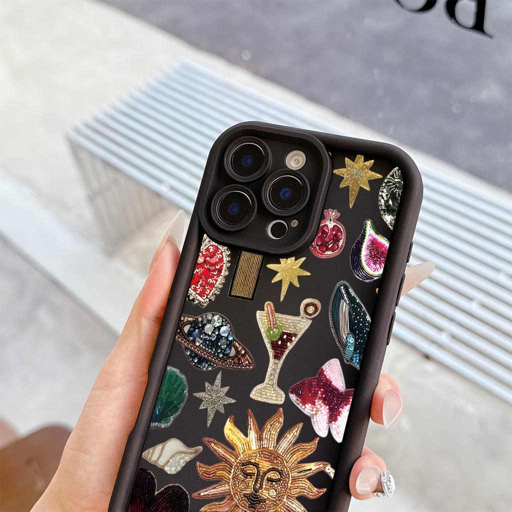 Colorful Stars Moon Pattern Soft TPU Phone Case for iPhone 17 Air 16 15 14 Pro Max Plus 13 12 Mini 8 7 X Xs Back Cover