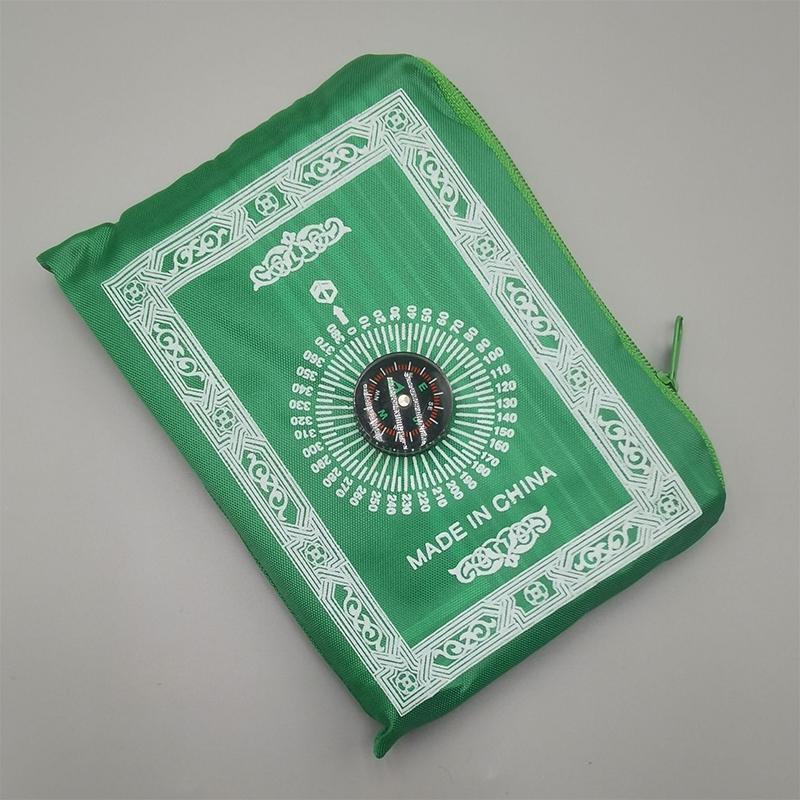 

1PC Паломник Молитовний килимок Рамадан Подарунковий Молитовний килимок для подорожей Портативний поліестеровий мусульманський водонепроникний молитовний килимок 5 кольорів 60x100cm зелений