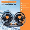 Double Head Car Fan Double Head Vehicle Fan 24V Adjustable Dashboard Cooling Device With Strong Wind Low Noise Design For Indoor