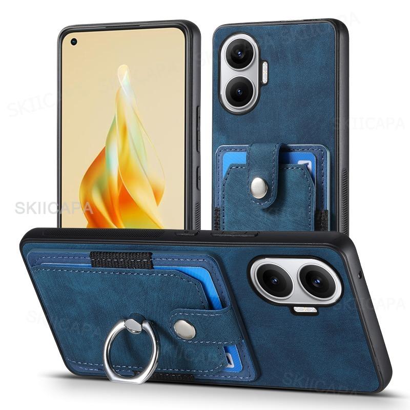For POCO F7 Leather Magnetic Wallet Card Slot Ring Holder Case for POCO F7Pro F7 Ultra X7 Pro Stand Shockproof Cover Funda
