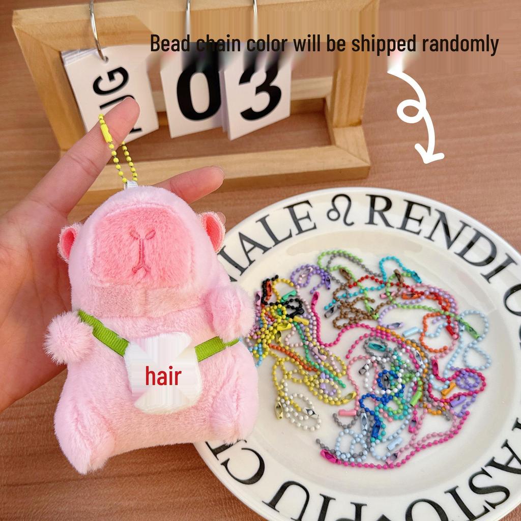 Capybara Plush Keychain Pendant - Cute Cartoon Bag Charm for Couples