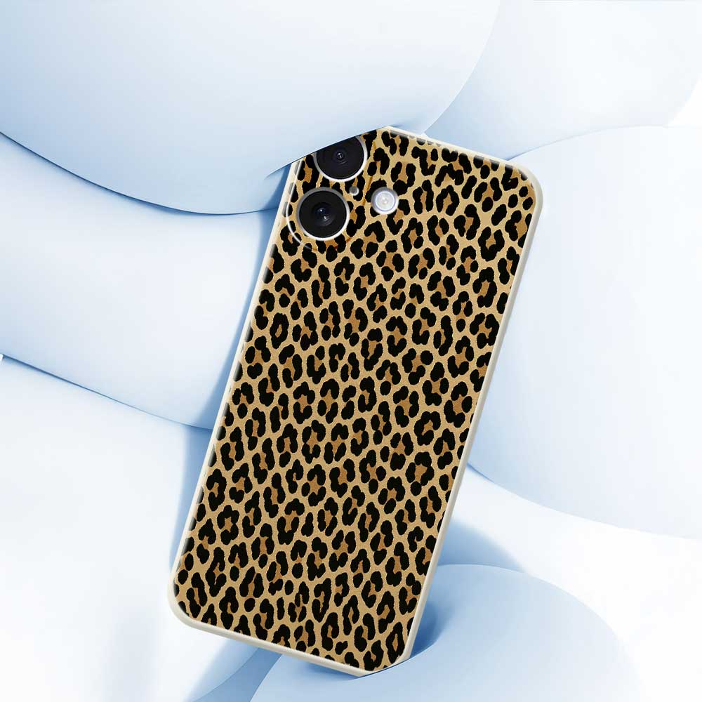 For iPhone 17 Case Leopard Print Pattern Printing Straight Edge TPU Phone Back Cover