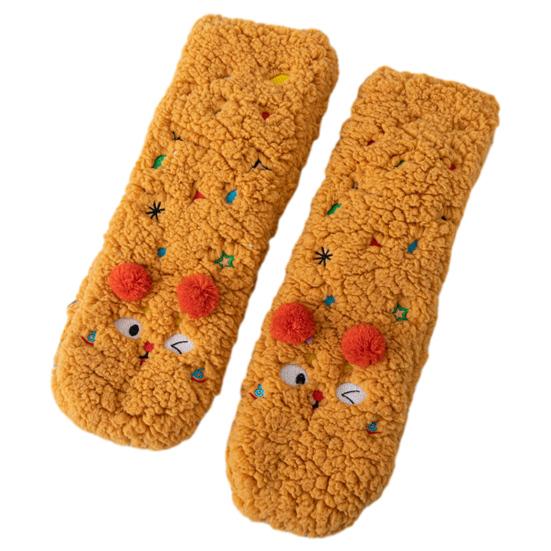 Anti Skid Indoor Socks Thickened Floor for Women, Non-Slip Mid-Calf Socks, Cartoon Thermal Winter Warm Thick Women Slippers Soft Fuzzy Cozy