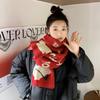 Japan Maje FRANCH New Red Christmas Cartoon Scarf Female Winter Couple Cute Warm Scarf