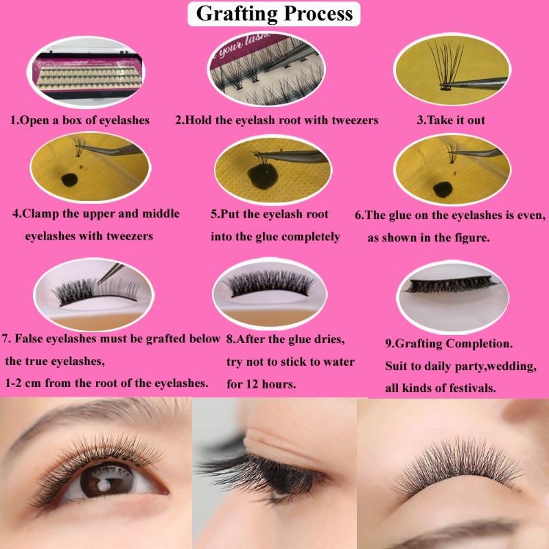 1 Box 10D 60Pcs  Scarecrow False Eyelash Extension Set  3D DIY False Eyelashe Fake Lashes
