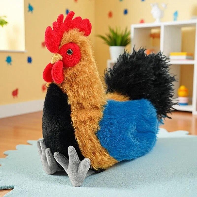 Wuji White Chicken Plush Toy - Reed Flower Rooster Hen Doll Pillow Prop