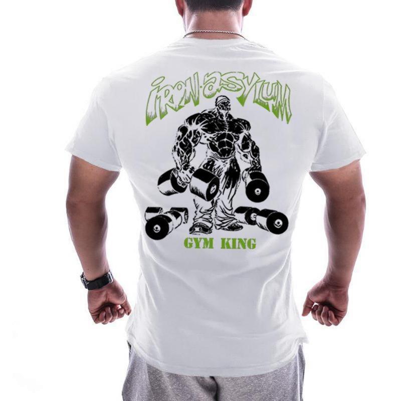 Summer Short Sleeved Men's Loose Large Stretch Fitness Sports Leisure Fashion Printed T-Shirts Men’s