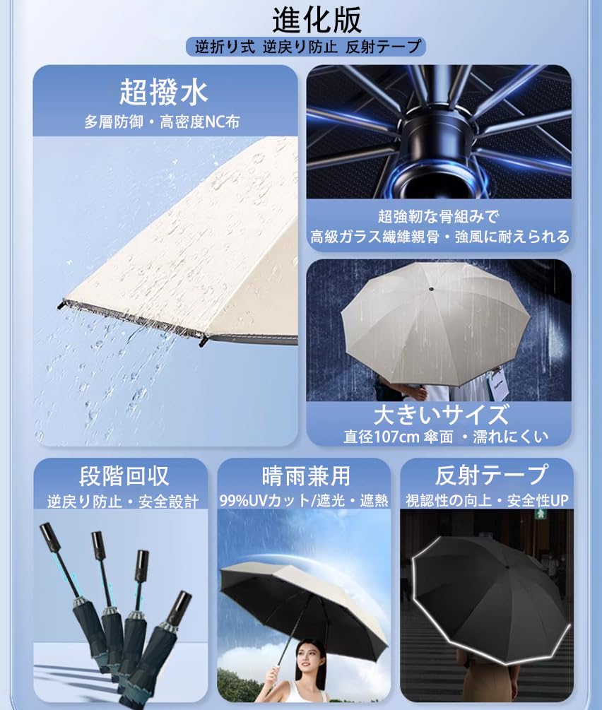 Dobrável Dobrável Automático Dobrável Vem com Refletivo Super Água 10 Grande Reverso Para Sol e Chuva UV UV Época das Chuvas Tufão Estojo para Guarda-chuva