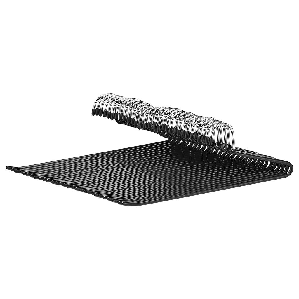 Amazon Basic Trouser Hangers with Rubber Non-Slip Backing, Black/Silver, Pack of 30