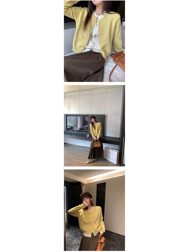 Highly Recommended: Women's Korean-Style Soft Knit Loose Cardigan - Two-Piece Look, Perfect for Spring