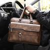 Men's Genuine Leather Briefcase, Business Casual Crossbody, Large Capacity Cowhide Bag