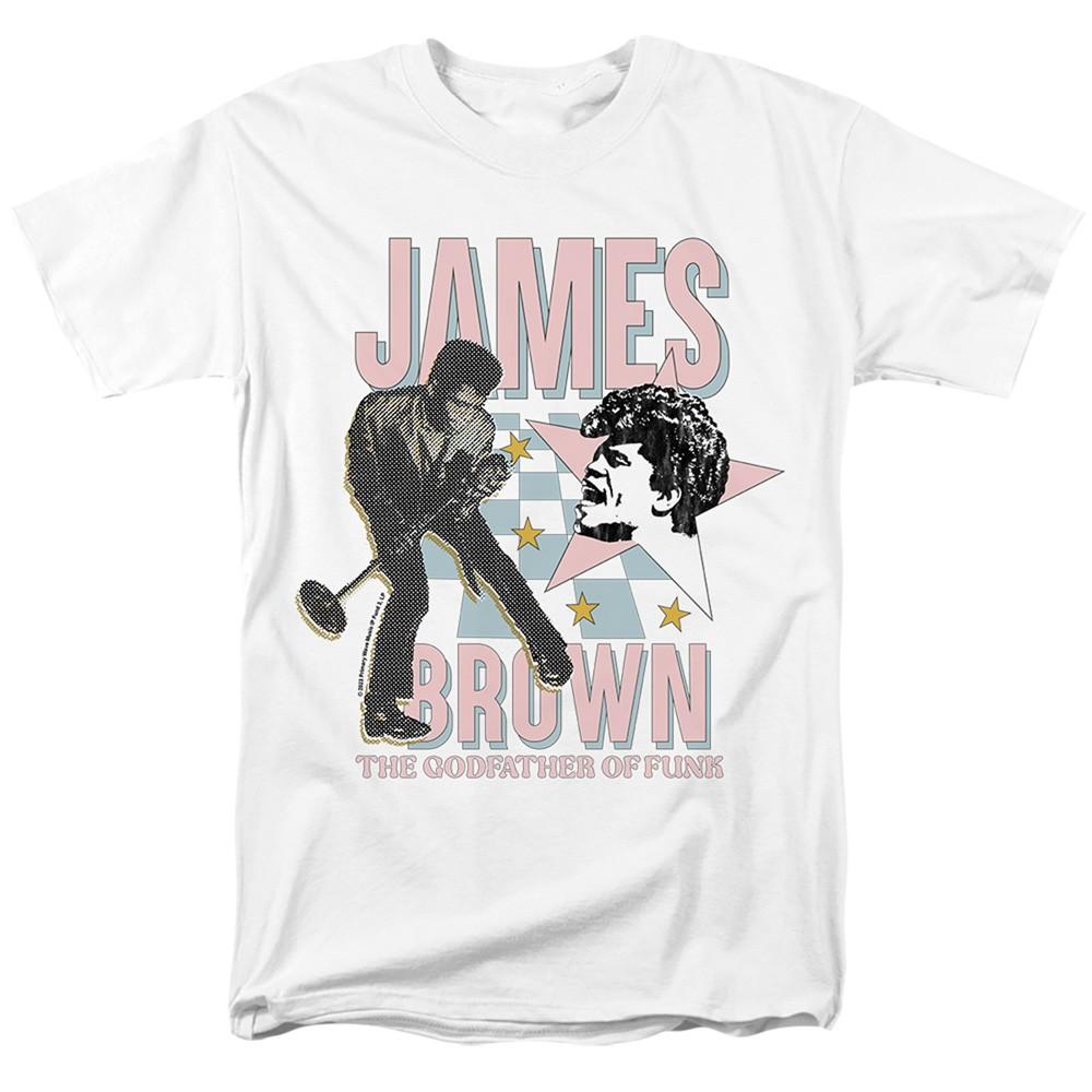 James Brown - Funky Mic - Adult Unisex Short Sleeve T-Shirt - White 3XL