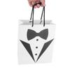 2/5pcs New Recyclable Party Supplies Tuxedo Groomsmen Thank You Shop Loot Gift Bag with Handles