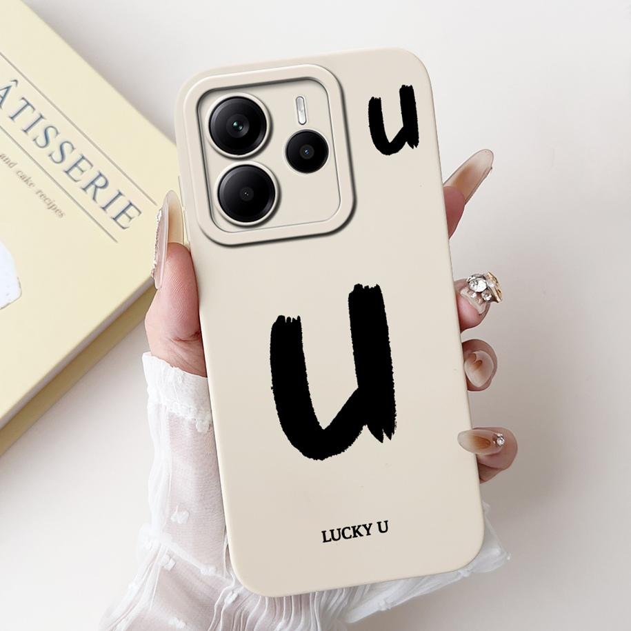 For Xiaomi Redmi Note 14 2025 Case Global Cover Cute Letters Soft Silicone Phone Cases For Redmi Note 14 Europe Note14 5G Fundas