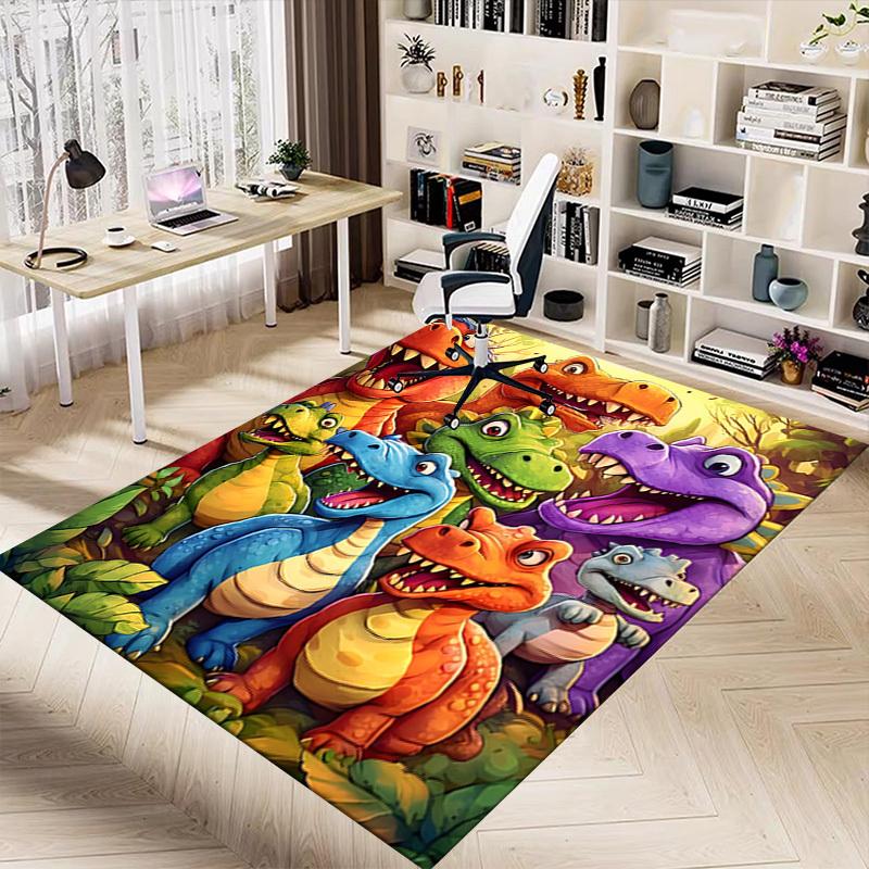 1PC Dinosaur Colorful Extra Large Non-Slip Floor Carpet, Office, Family, Bedroom, Studio Large Area Rug,Longlasting Material-J0409