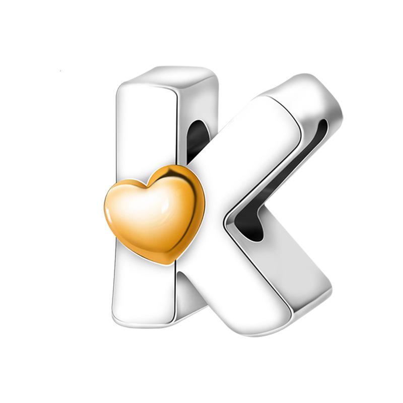 

Cross-border Bestseller: Oil Drop Heart 26-Letter DIY Bracelet with Personality - Beaded Alloy Jewelry Accessories.