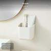 2Piece Wall Mounted Bathroom Organizer, NoDrill Storage Box, Ivory