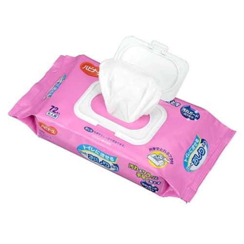 [Set of 6] Habinurse Flushable Baby Wipes, 72 Wipes per Pack, for Care, Adults, and Seniors, Alcohol-Free, Flushable Baby Wipes