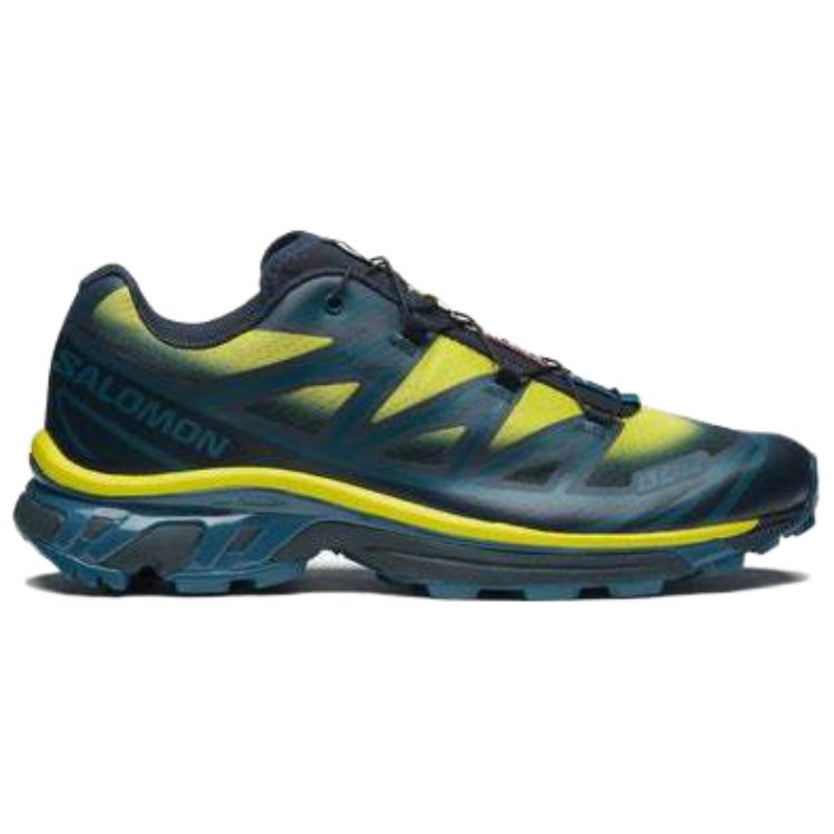 Salomon Xt-6 Comfortable Low-Top Trail Running Shoes Unisex sneaker Blue Yellow 474404
