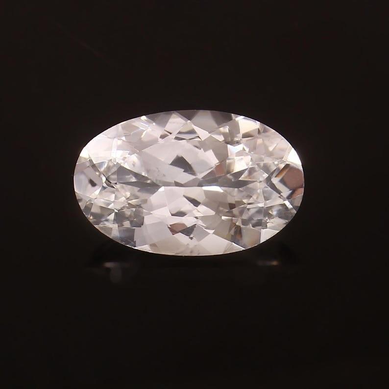 AAA Flawless 9x7mm Heated Ceylon White Sapphire Oval Cut Loose Gemstone