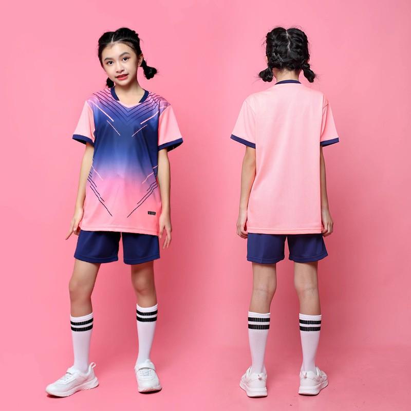 Kids Badminton Table Tennis Uniform Set Boys Girls Sports Training Competition Jersey Custom Print