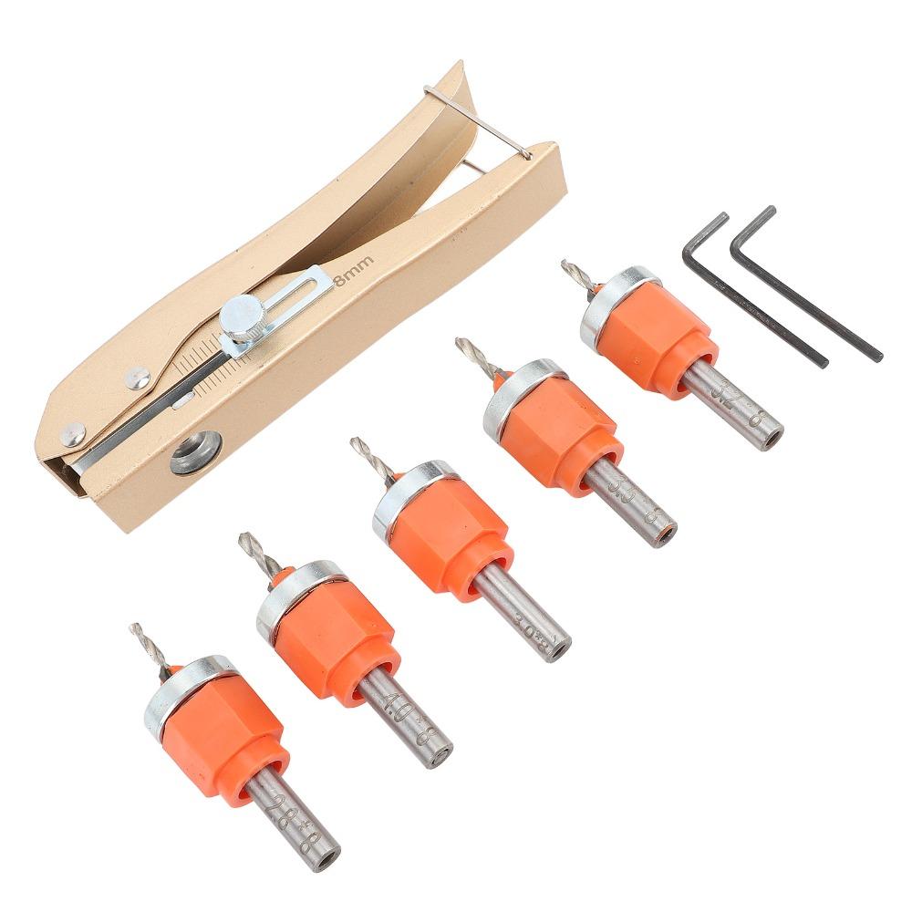 6pcs Adjustable Depth Countersink Drill Bit Set HSS Construction Adjustable Drill Bit  Woodworking