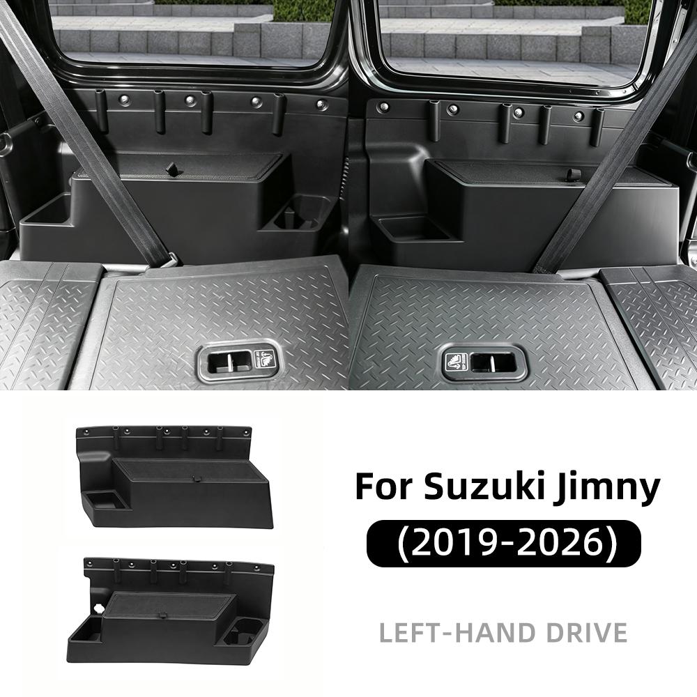 For Suzuki Jimny 2019-2026 Rear Trunk Dual Side Storage Box Only Fit 3 Door Version Cargo Organizer Interior Storage Accessories