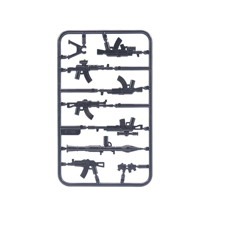 Военный Камуфляж Набор Оружия MOC Мини Фигурки SWAT Спецназ Солдат Оружие Детали Полиция Армия Строительные Блоки Игрушки