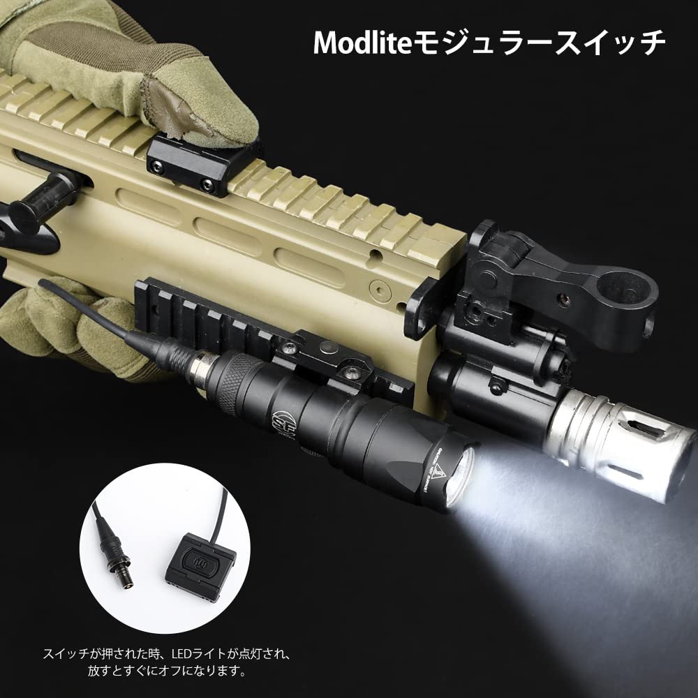 WADSN Surefire M300A Type Scout Flashlight [Modlit Type Tactical Modular Switch] Compatible with 20mm Rails, 600 Lumens, Airsoft Tactical Light