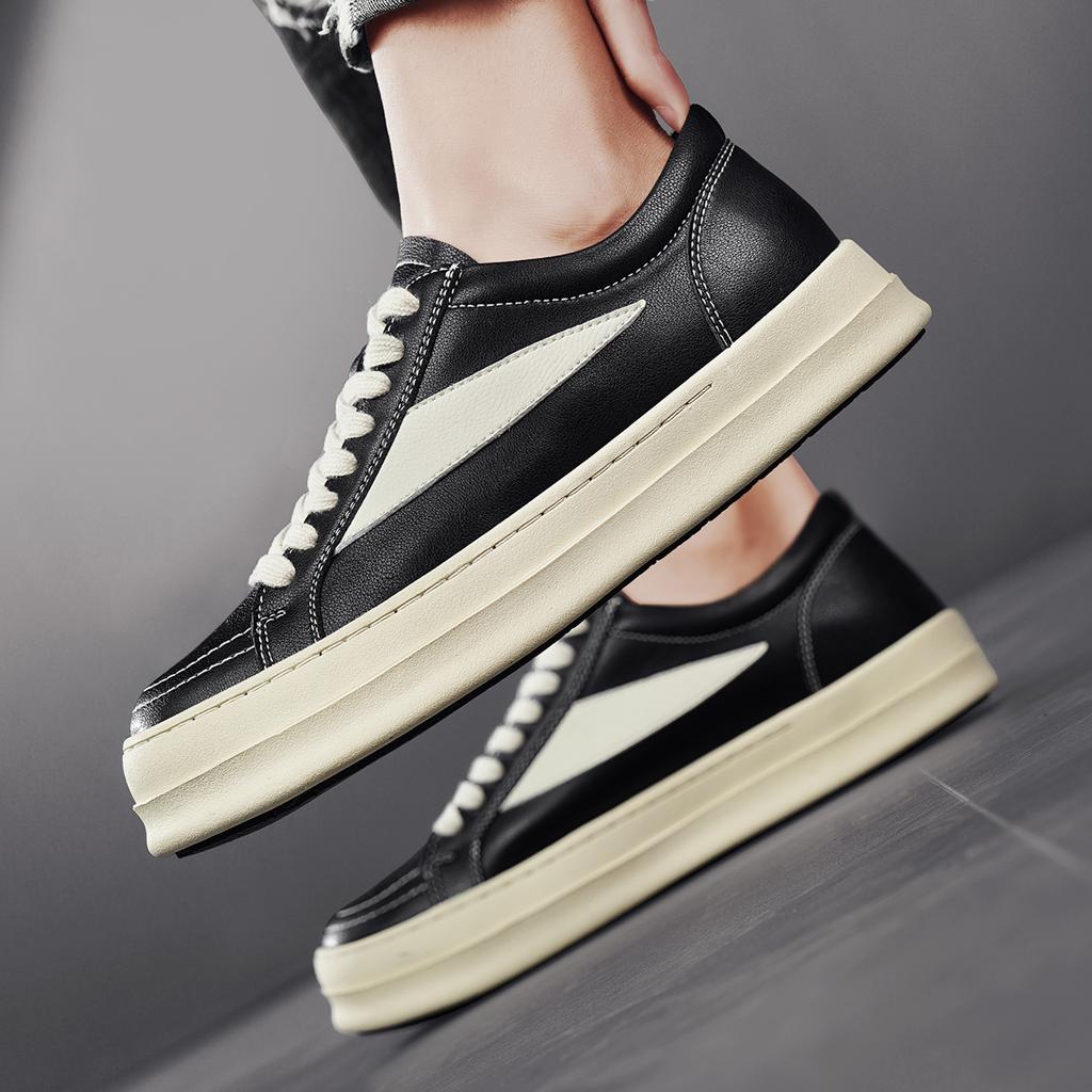 Fashion Men's Low Top Leather Sneakers Outdoor Casual Shoes