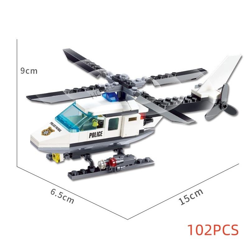 City Super Car Plane Police Dual-Rotor Helicopter Famous Car SWAT Building Blocks MOC Classic Model Bricks for Children Kits