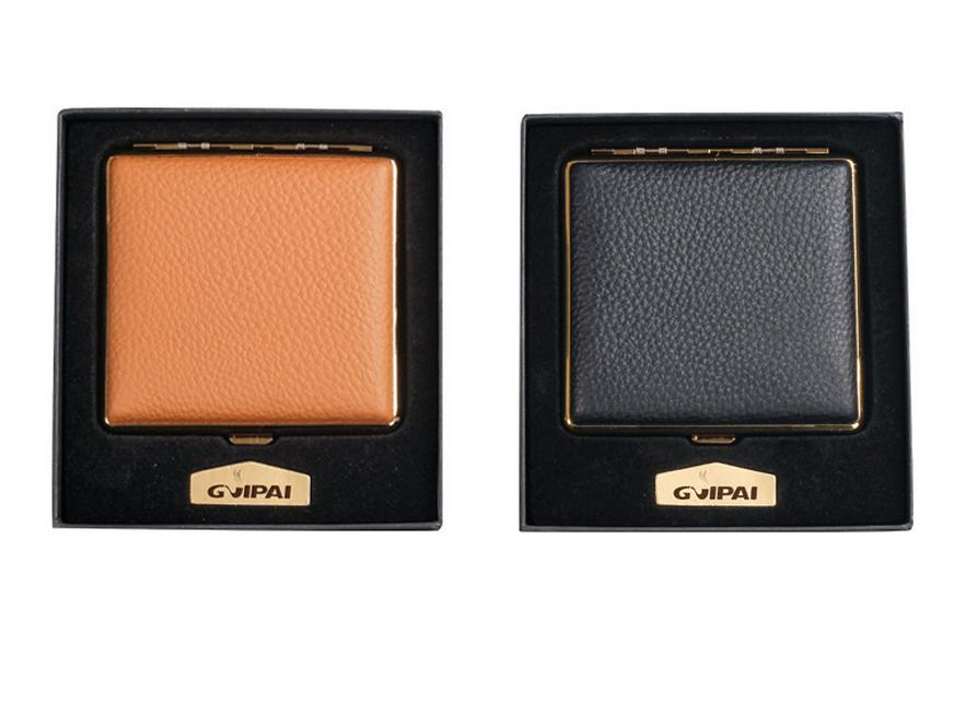 Elegant Cowhide Cigarette Case - 20-Piece Capacity, Men's Fashionable Moisture-Proof & Pressure-Proof Storage Box.