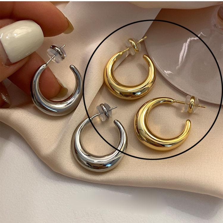 Xiaomi 925 Sterling Silver Vintage Circle Gold Earrings For Women Trendy Earring Jewelry Prevent Allergy Party Accessories Gift