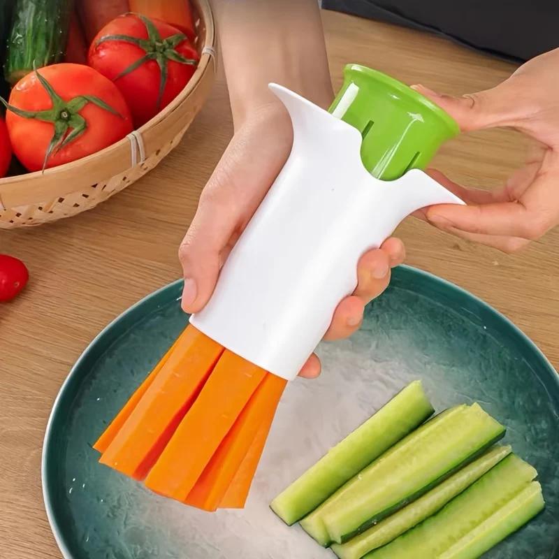 Durable ABS Manual Vegetable Chopper, Easy-to-Use Kitchen Gadget for Cucumbers, Carrots, Tomatoes & More -Vegetable Slicer