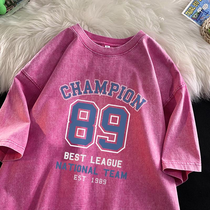 Nejlepší ligové tričko národního týmu Pánské Modré a bílé nápisy Tričko Bavlna Vintage prané Krátký rukáv Streetová trička Pánské Tiki