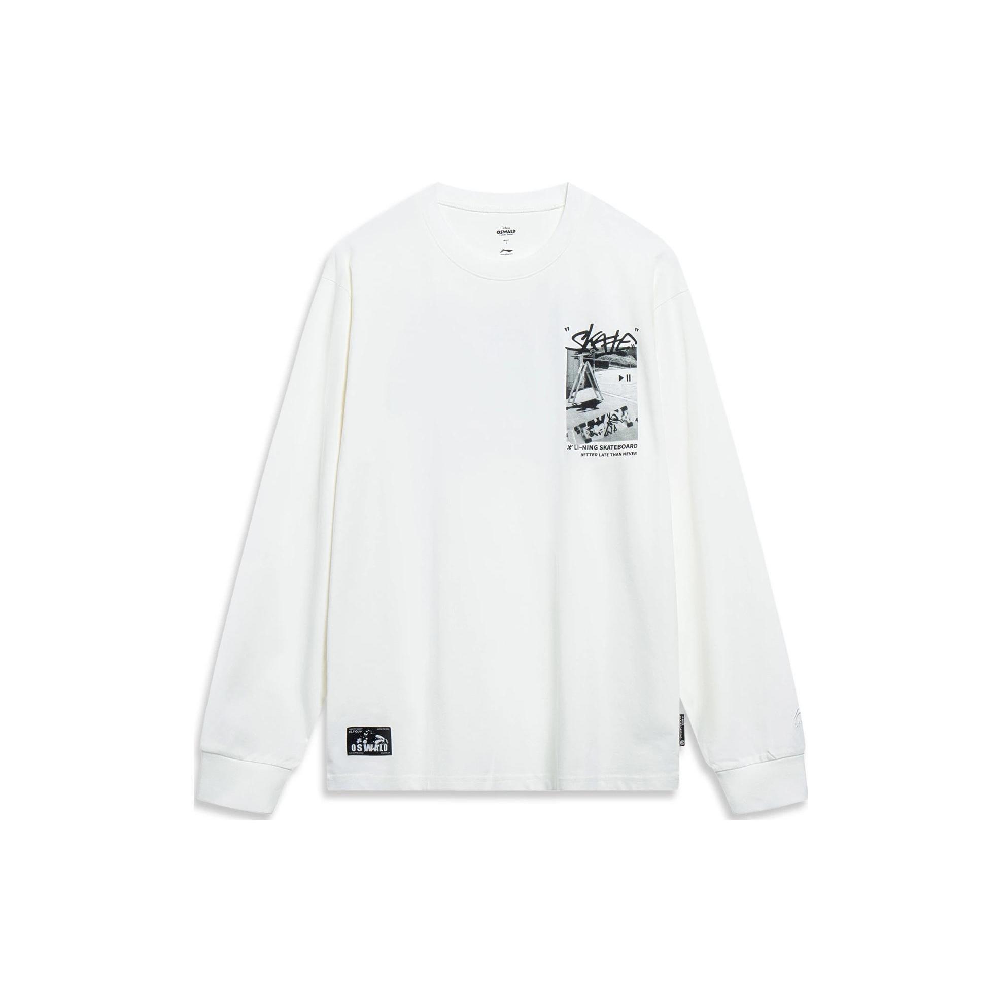 Li-Ning x Disney Oswald Graphic Long Sleeve T-shirt White Men s AHST321-3 M
