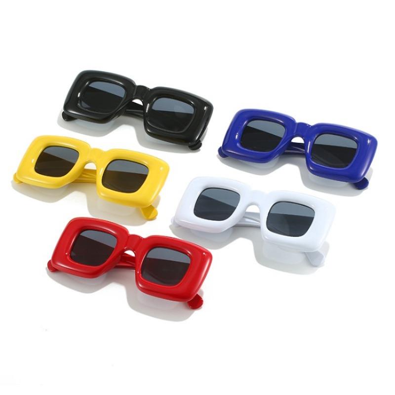Funny Y2K Square Candy Color Women Sunglasses Shades UV400 Fashion Brand Designer Boys Girls Red Yellow Unique Glasses