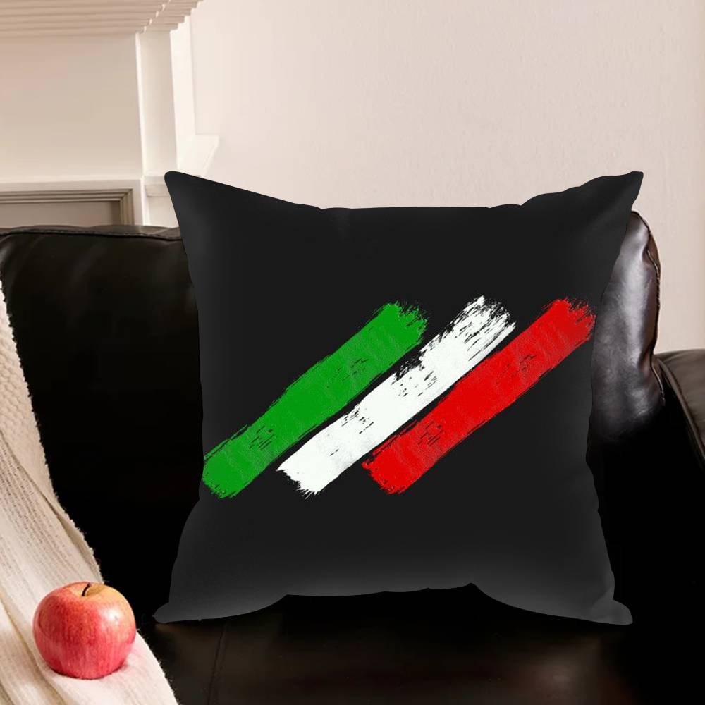 I-Italy Flag Pillowcase For Sofa Room Office Decor Printing Protector Cushion Cover Valentine Gift Custom